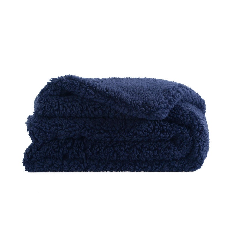 Reafort Ultra Soft Sherpa Body Pillow Cover/Case with Zipper Closure 21"x54" (21"x54" Body Pillow Cover, Navy) - Image 4